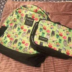 Minecraft Bookbag and Lunch Box